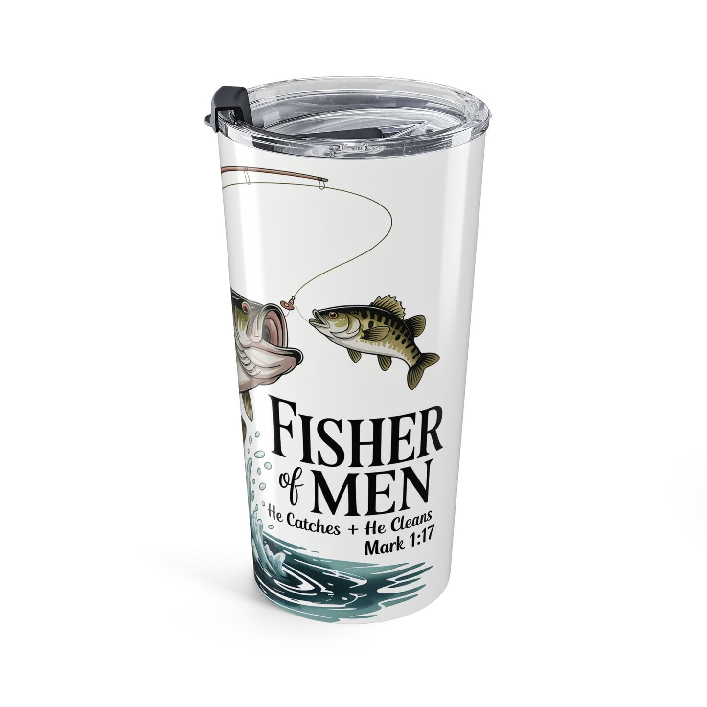 Fishing Tumbler 20oz – 'Jesus Is My Angler' Faith & Outdoors Travel Cup