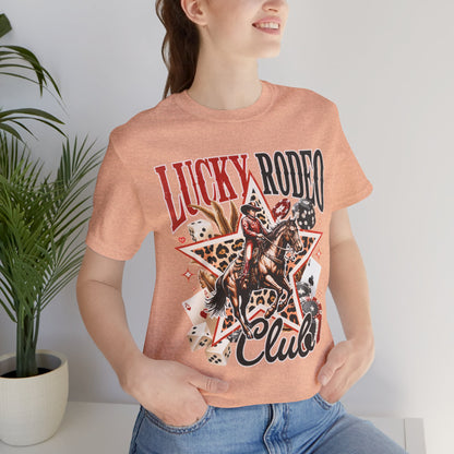 Lucky Rodeo Club Tee — Western Cowgirl Graphic T-Shirt