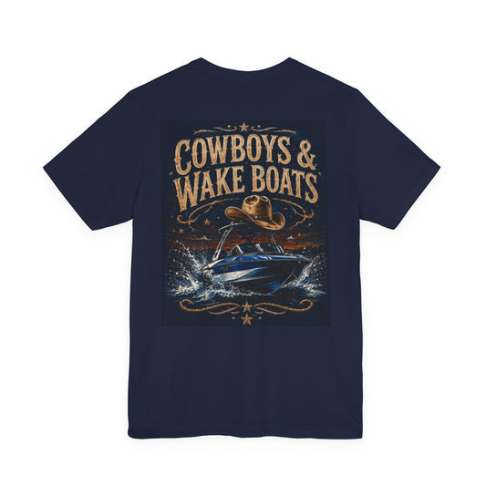 Cowboys & Wake Boats T‑Shirt — Graphic Western Boating Tee