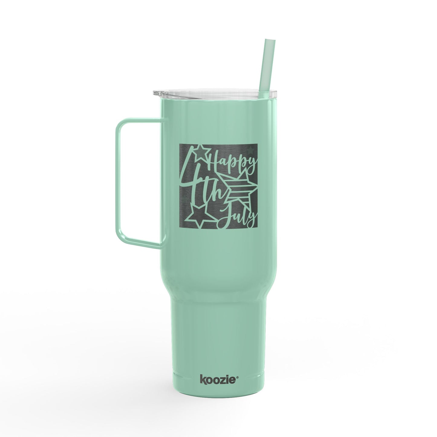 40oz Engraved Insulated Tumbler - 'Happy 4th of July' Patriotic Travel Mug