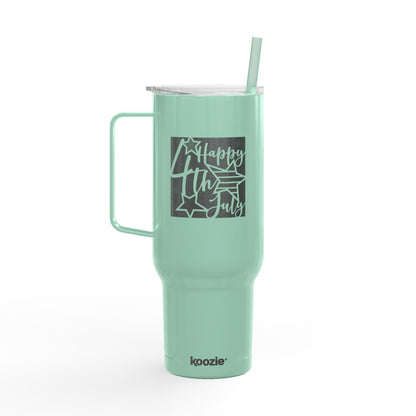 40oz Engraved Insulated Tumbler - 'Happy 4th of July' Patriotic Travel Mug