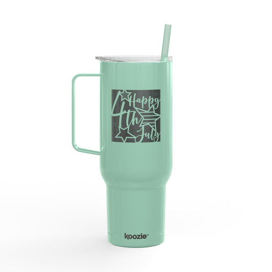 40oz Engraved Insulated Tumbler - 'Happy 4th of July' Patriotic Travel Mug