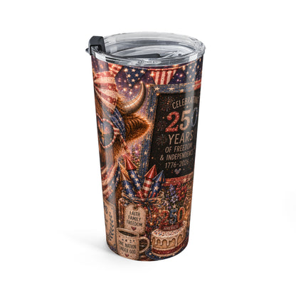 American Patriotic 20oz Tumbler — 250 Years Red White & Blue Celebration