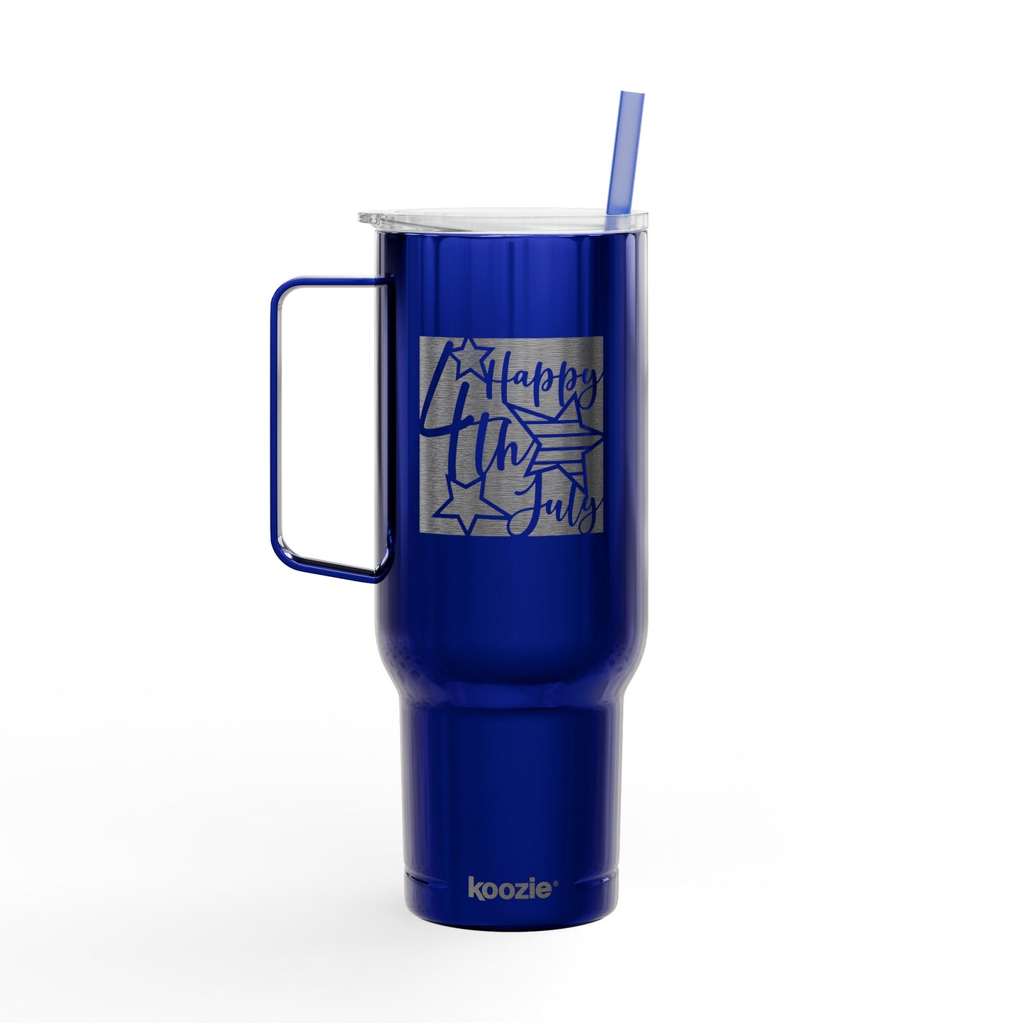 40oz Engraved Insulated Tumbler - 'Happy 4th of July' Patriotic Travel Mug