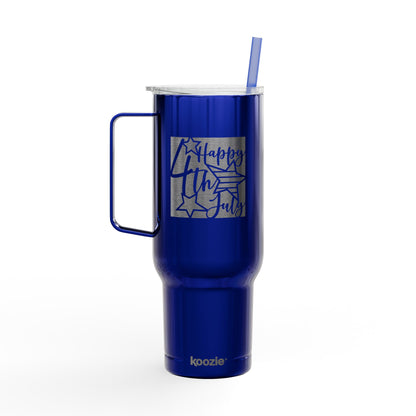 40oz Engraved Insulated Tumbler - 'Happy 4th of July' Patriotic Travel Mug