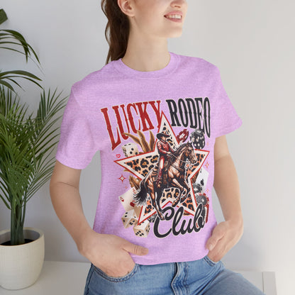 Lucky Rodeo Club Tee — Western Cowgirl Graphic T-Shirt