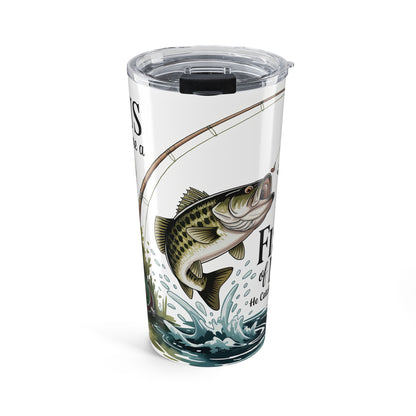 Fishing Tumbler 20oz – 'Jesus Is My Angler' Faith & Outdoors Travel Cup