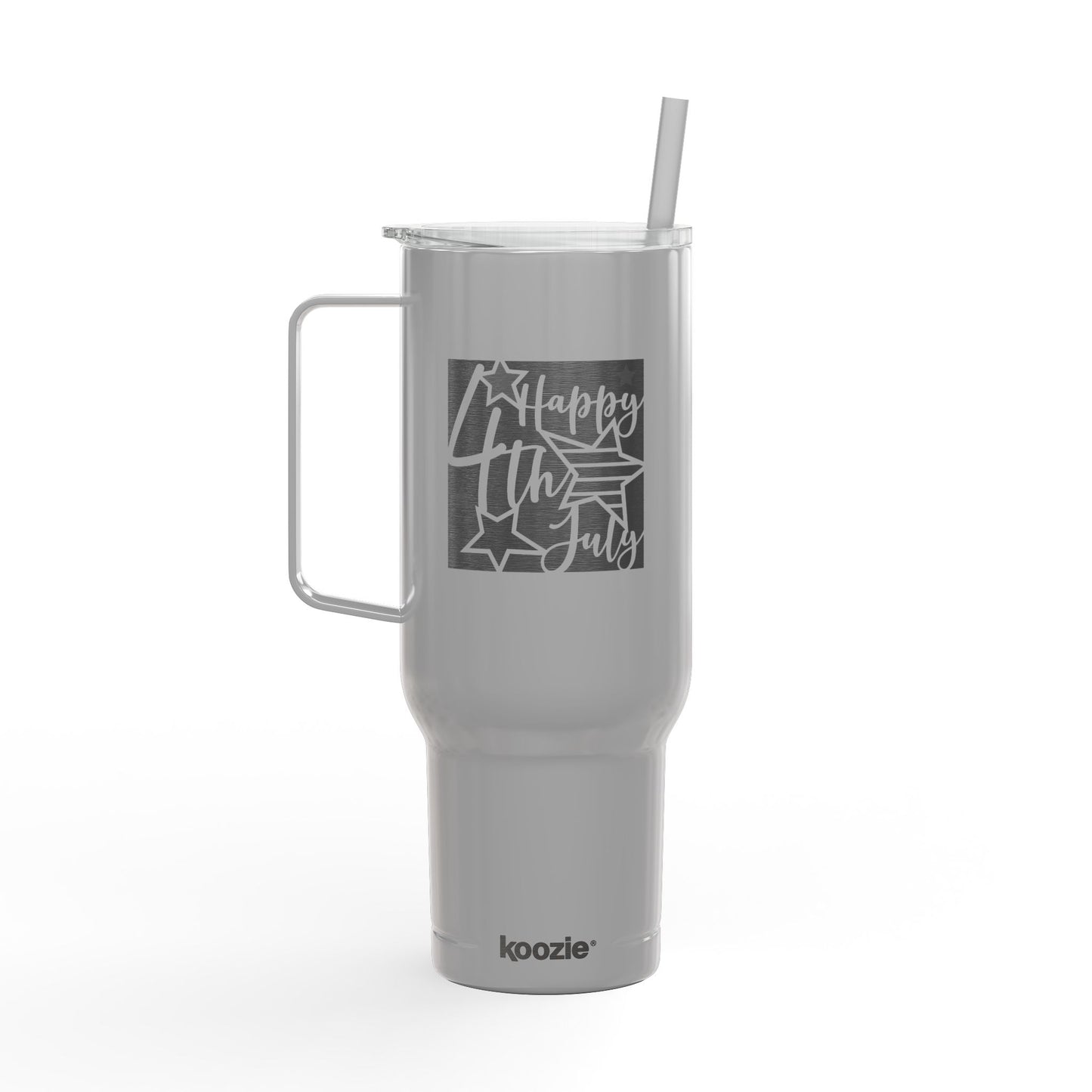 40oz Engraved Insulated Tumbler - 'Happy 4th of July' Patriotic Travel Mug