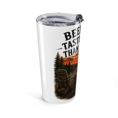 20oz Boat Life Tumbler — "Beer Never Tastes Better Than On A Boat" Sunset Travel Mug