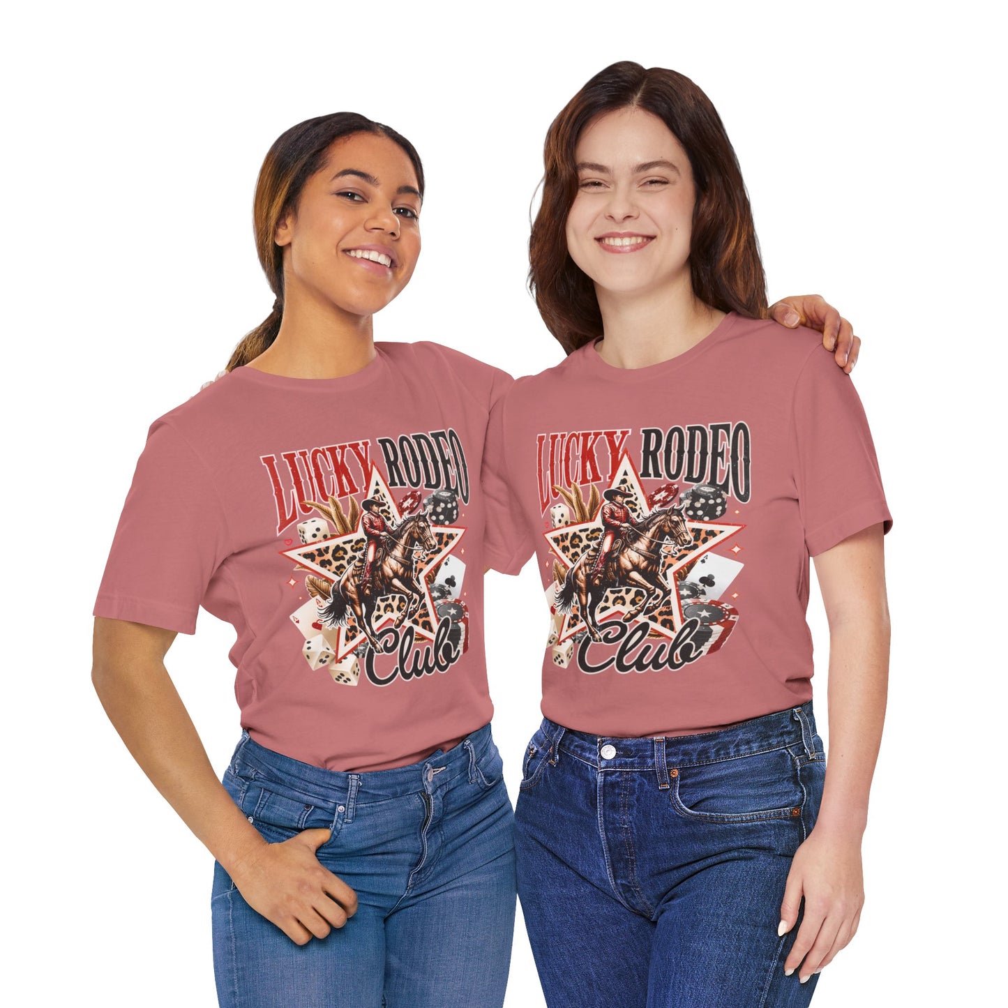 Lucky Rodeo Club Tee — Western Cowgirl Graphic T-Shirt