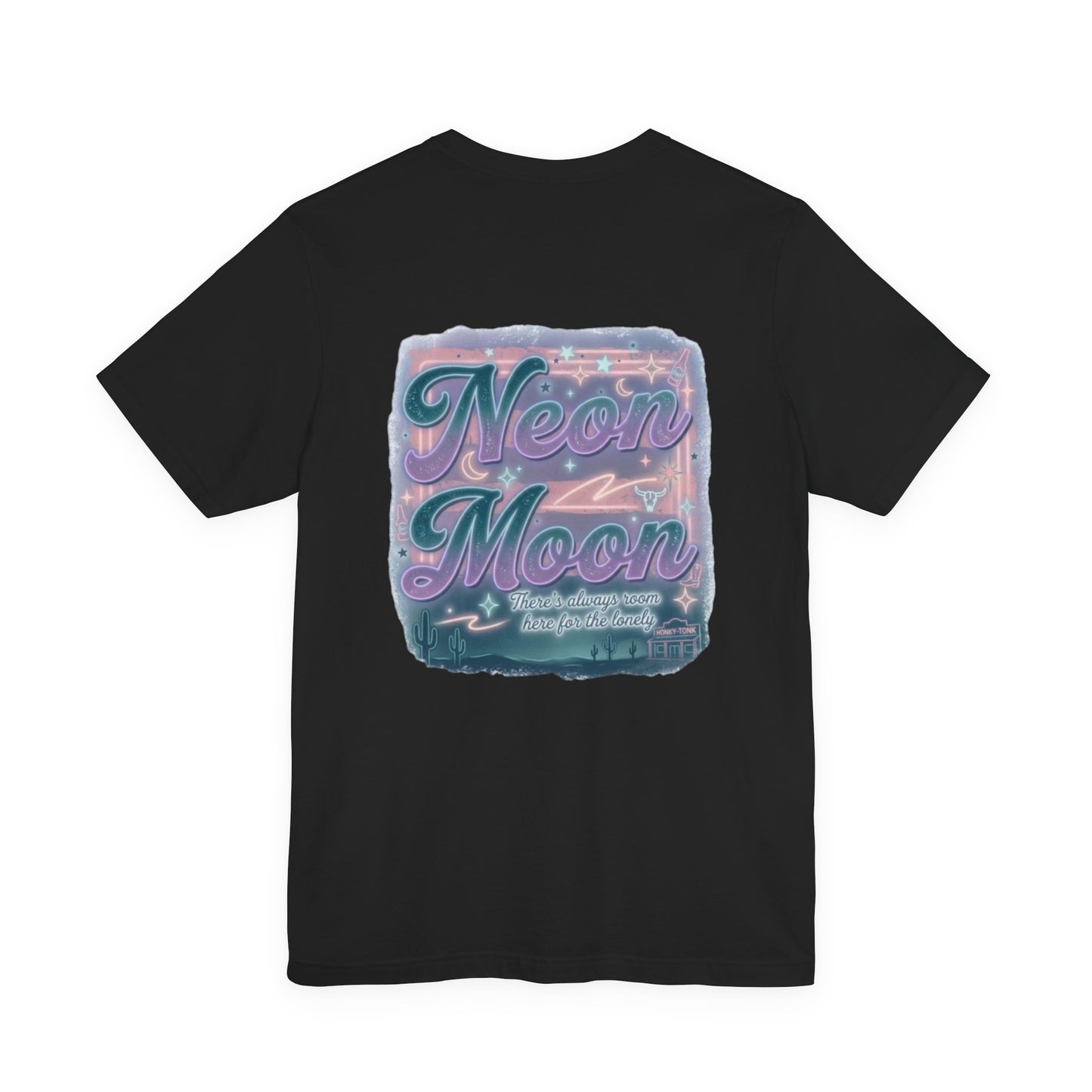 Neon Moon T‑Shirt — Retro Vaporwave Night Sky Graphic Tee
