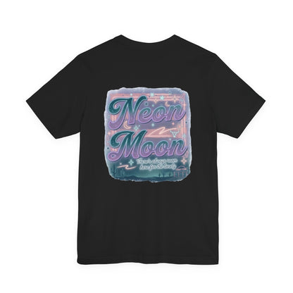 Neon Moon T‑Shirt — Retro Vaporwave Night Sky Graphic Tee