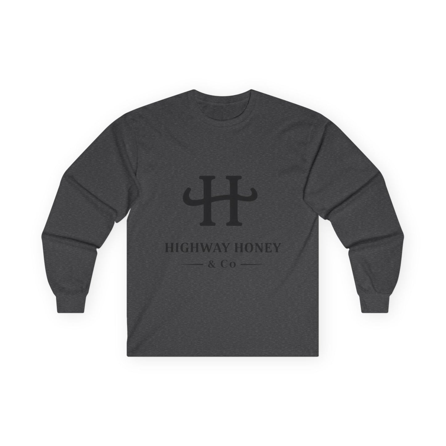 Highway Honey & Co. Logo Long Sleeve Tee — Minimalist White Cotton Shirt