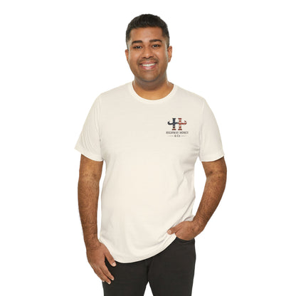 Patriotic Longhorn Tee — "Land of the Free Because of the Brave" Graphic T-Shirt