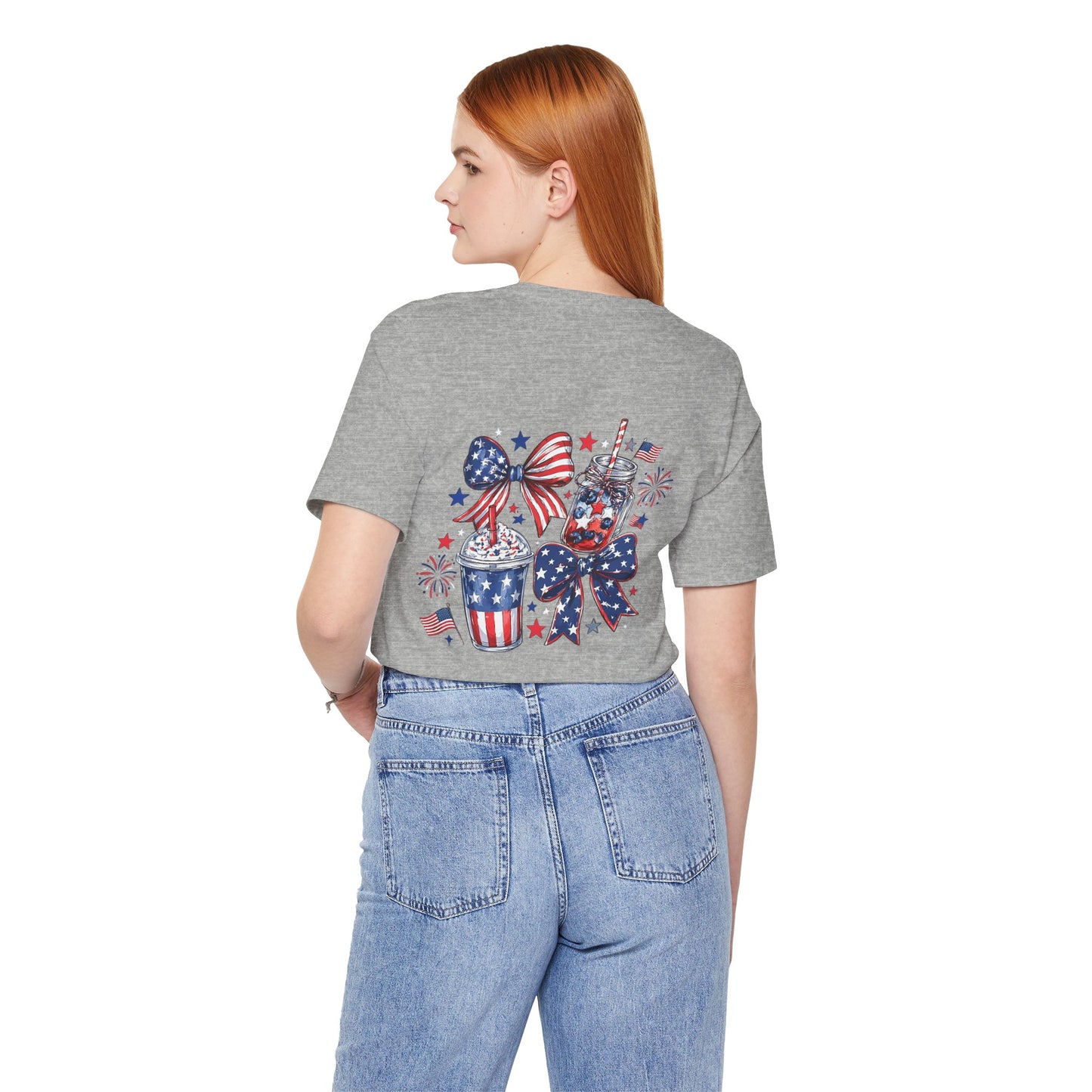 Patriotic Mason Jars Tee — USA Flag Bow Fourth of July T-Shirt