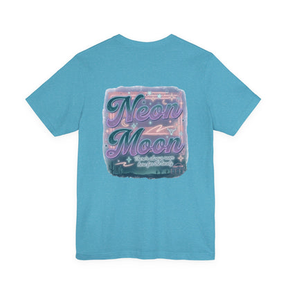 Neon Moon T‑Shirt — Retro Vaporwave Night Sky Graphic Tee