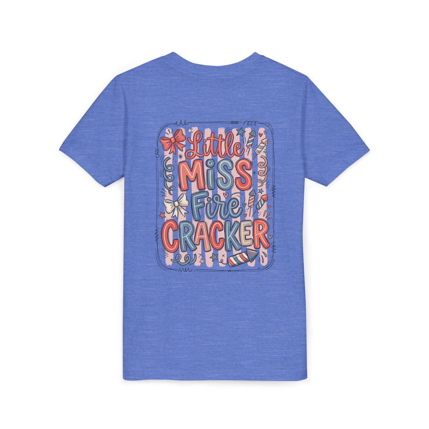 Little Miss Firecracker Youth Tee — Patriotic 4th of July Kids T-Shirt