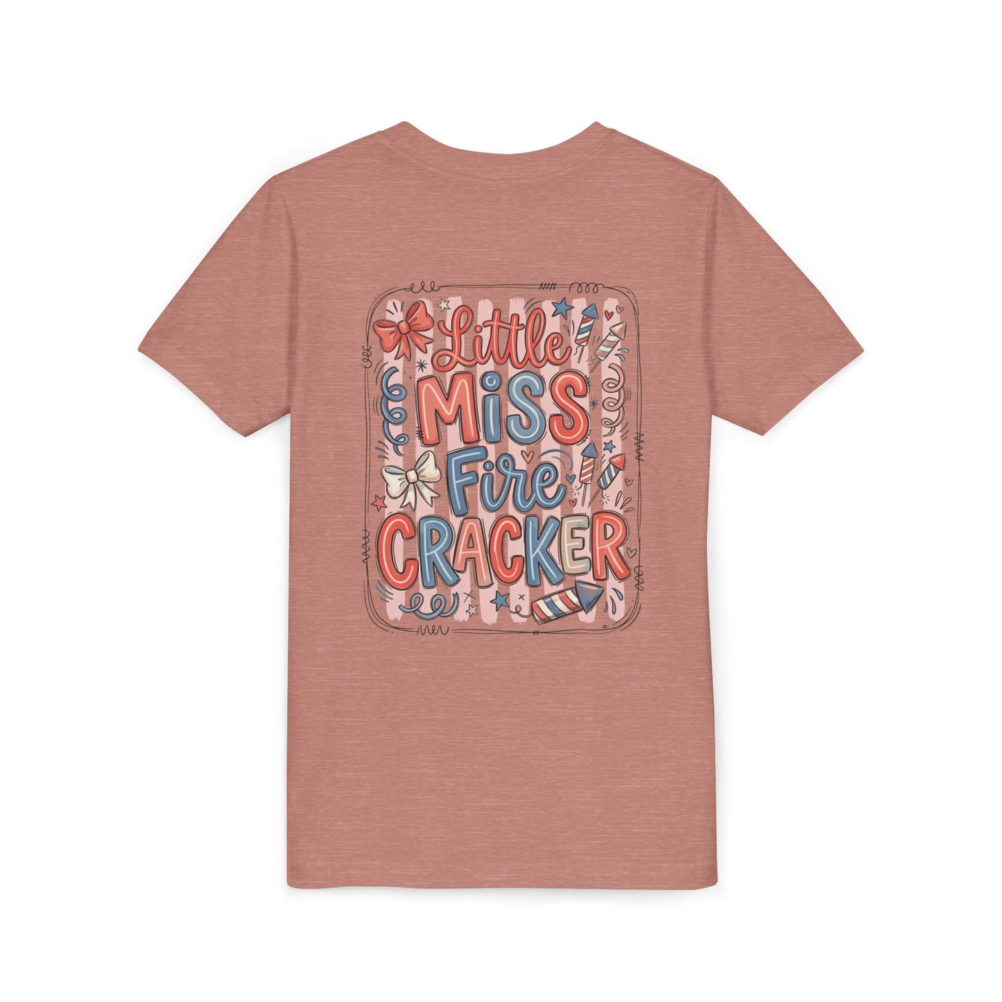 Little Miss Firecracker Youth Tee — Patriotic 4th of July Kids T-Shirt