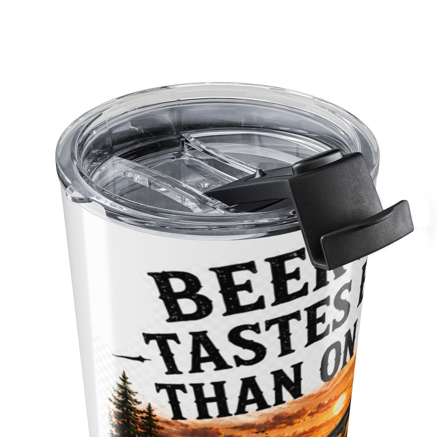 20oz Boat Life Tumbler — "Beer Never Tastes Better Than On A Boat" Sunset Travel Mug