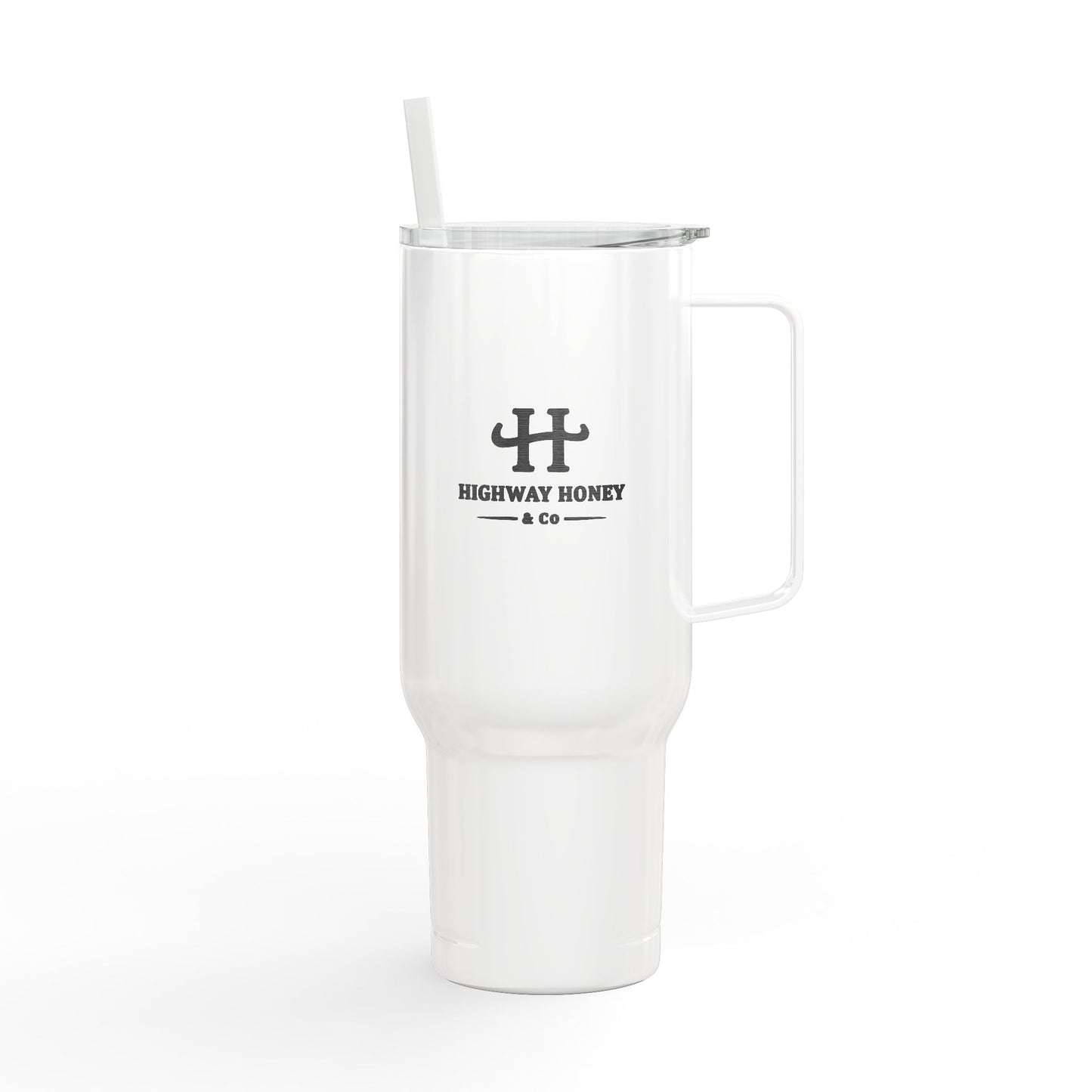 Engraved 40oz Insulated Tumbler with Handle & Lid — Custom Monogram Drinkware