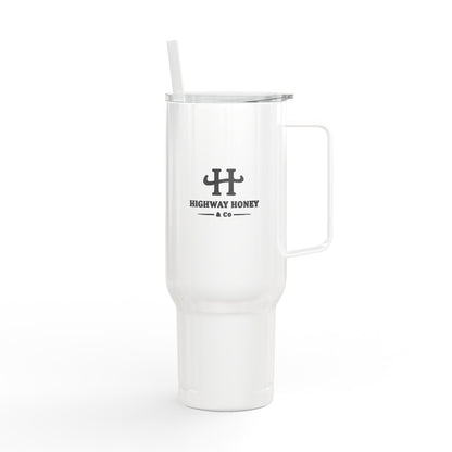 Engraved 40oz Insulated Tumbler with Handle & Lid — Custom Monogram Drinkware