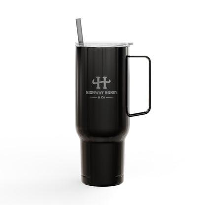Engraved 40oz Insulated Tumbler with Handle & Lid — Custom Monogram Drinkware