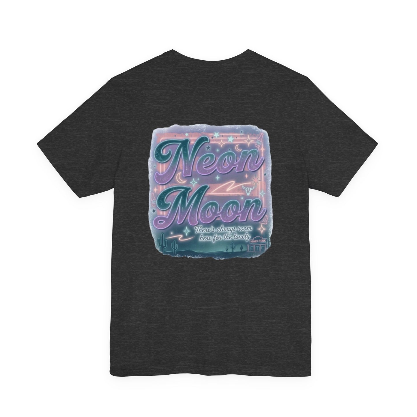 Neon Moon T‑Shirt — Retro Vaporwave Night Sky Graphic Tee