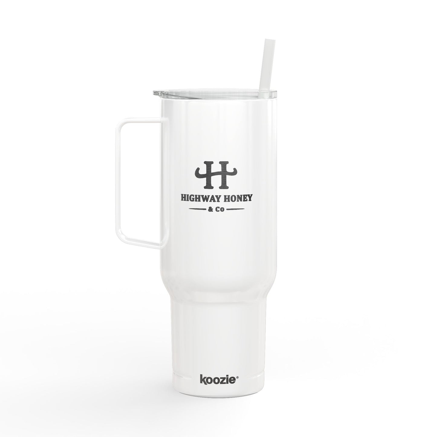 Engraved 40oz Insulated Tumbler with Handle & Lid — Custom Monogram Drinkware