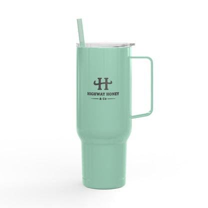 Engraved 40oz Insulated Tumbler with Handle & Lid — Custom Monogram Drinkware