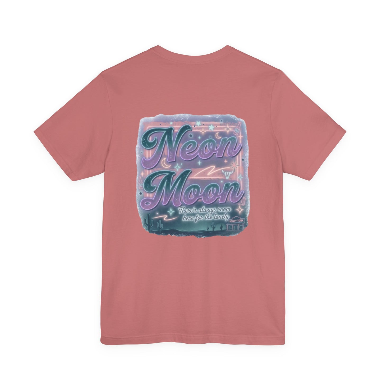 Neon Moon T‑Shirt — Retro Vaporwave Night Sky Graphic Tee