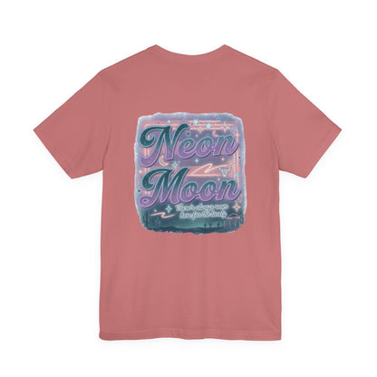Neon Moon T‑Shirt — Retro Vaporwave Night Sky Graphic Tee