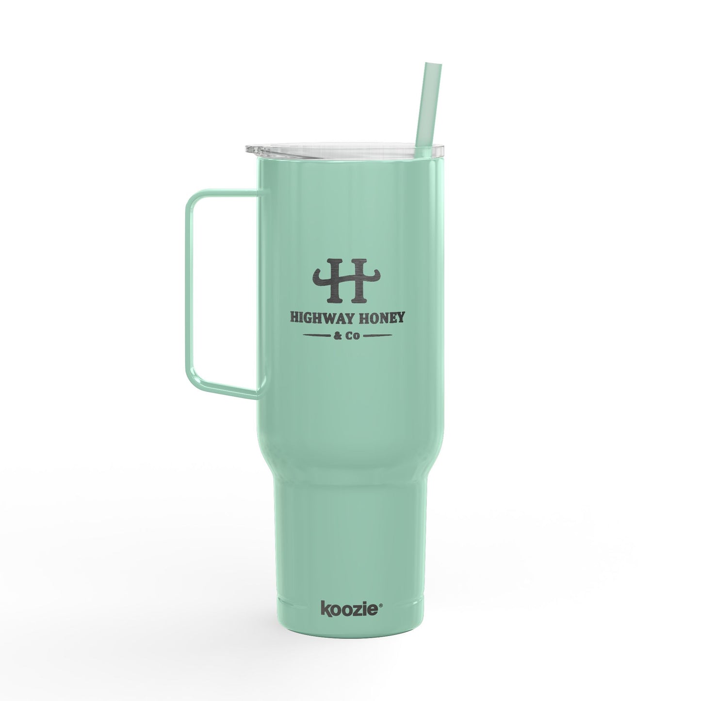 Engraved 40oz Insulated Tumbler with Handle & Lid — Custom Monogram Drinkware