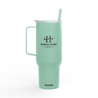 Engraved 40oz Insulated Tumbler with Handle & Lid — Custom Monogram Drinkware