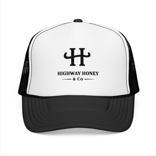 Highway Honey Co. Logo Trucker Hat — Retro Foam Mesh Cap
