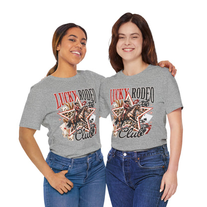 Lucky Rodeo Club Tee — Western Cowgirl Graphic T-Shirt