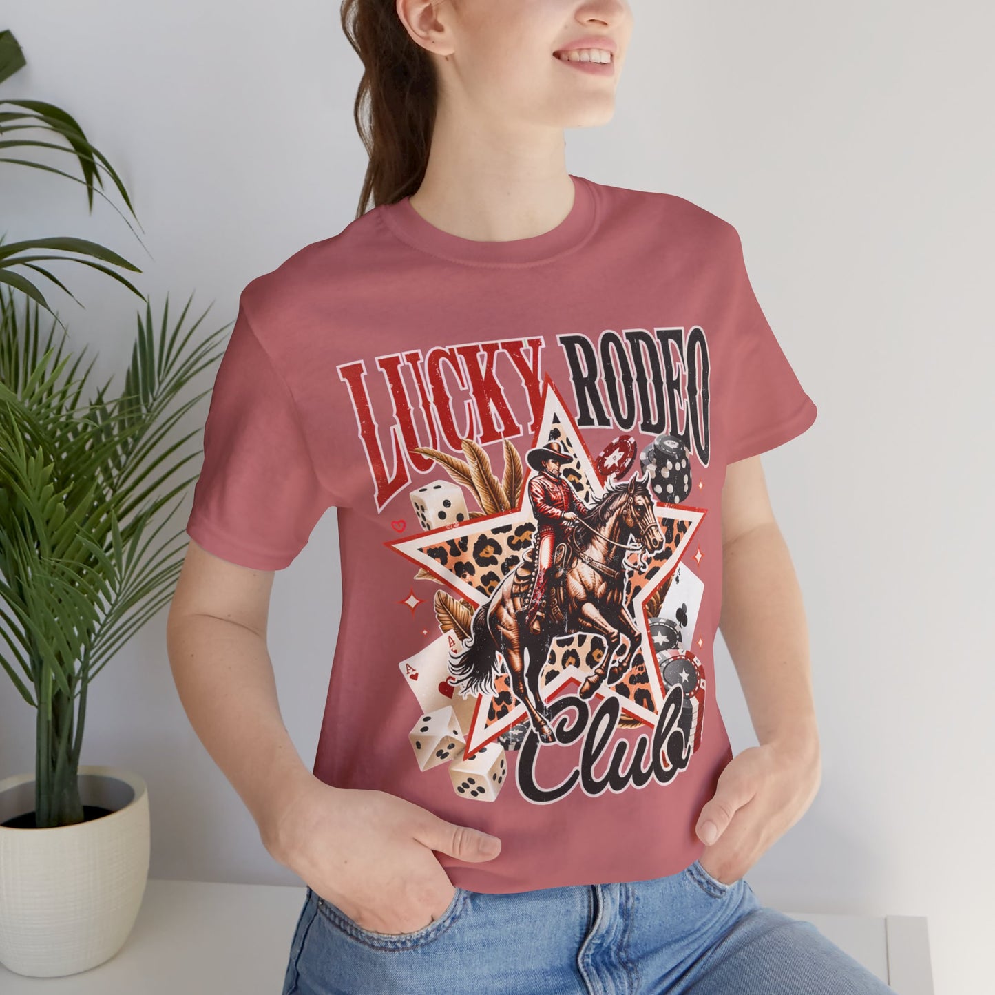 Lucky Rodeo Club Tee — Western Cowgirl Graphic T-Shirt