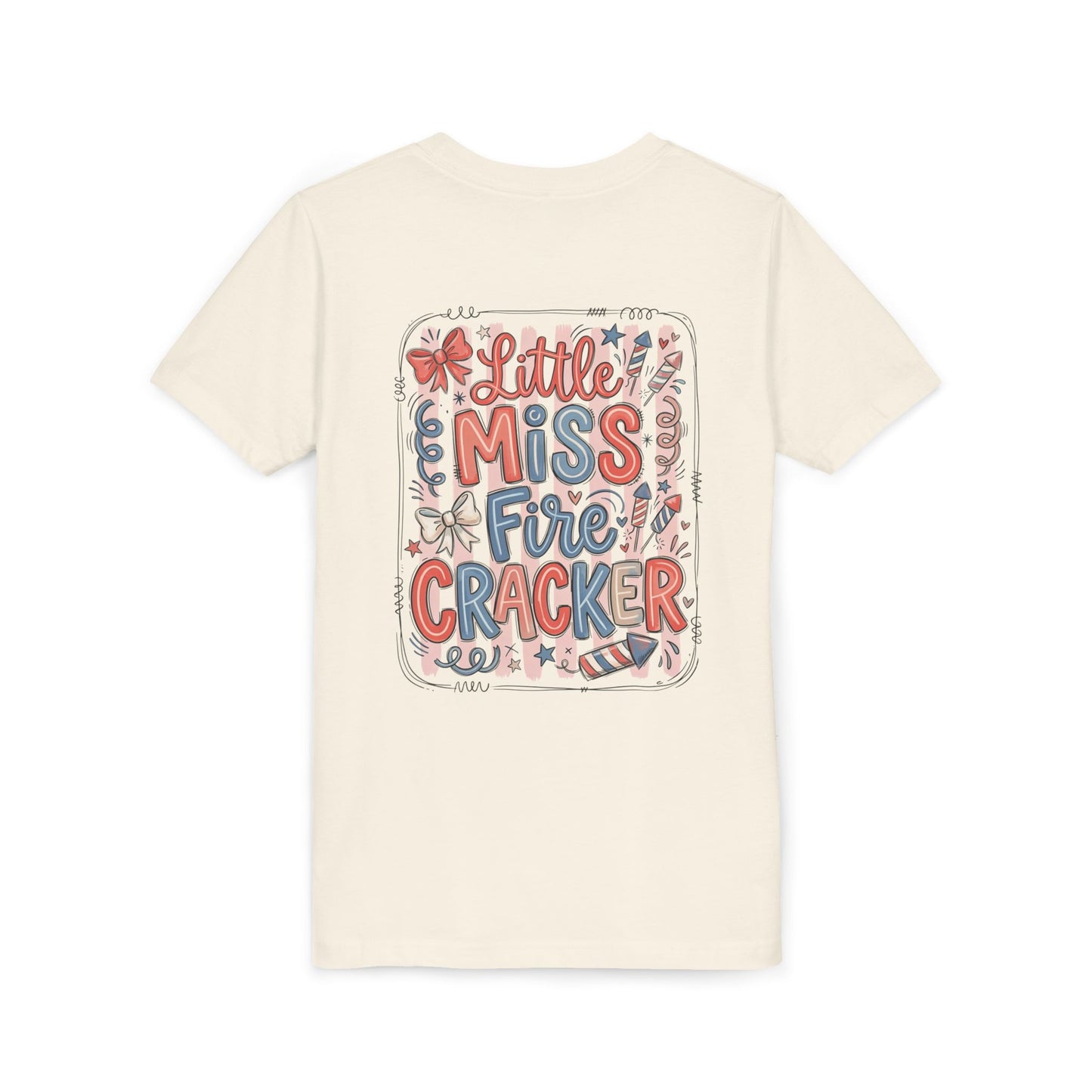 Little Miss Firecracker Youth Tee — Patriotic 4th of July Kids T-Shirt