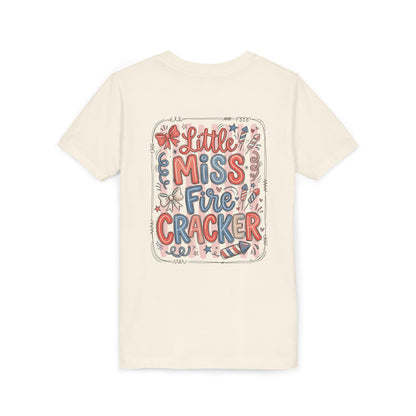 Little Miss Firecracker Youth Tee — Patriotic 4th of July Kids T-Shirt