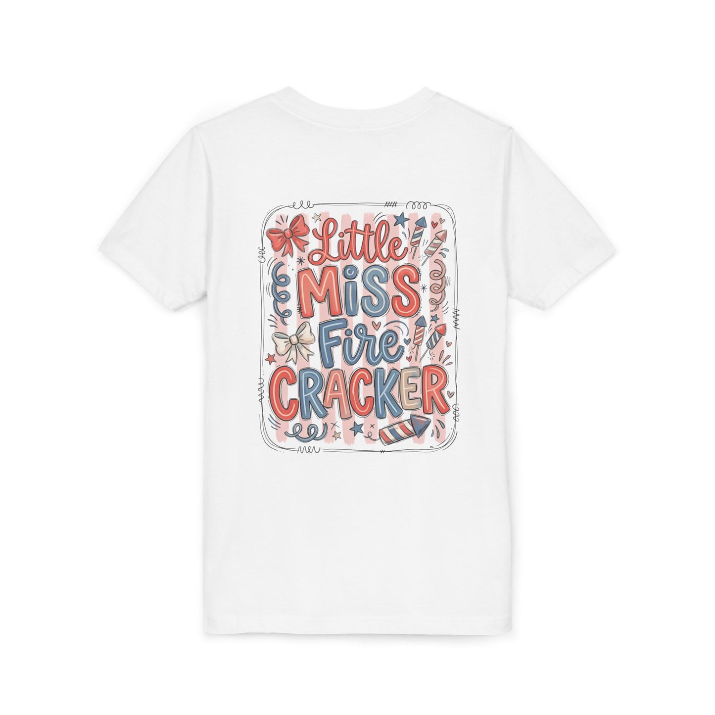 Little Miss Firecracker Youth Tee — Patriotic 4th of July Kids T-Shirt