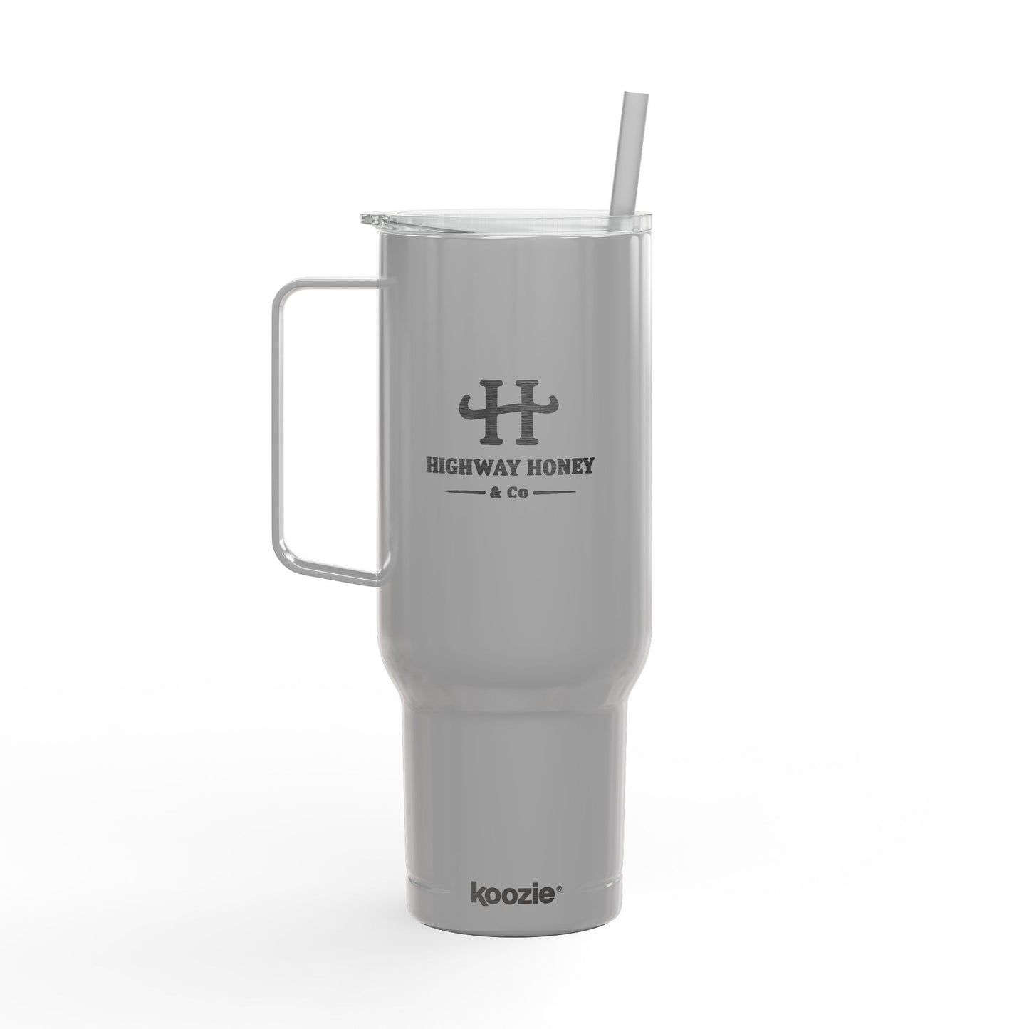Engraved 40oz Insulated Tumbler with Handle & Lid — Custom Monogram Drinkware