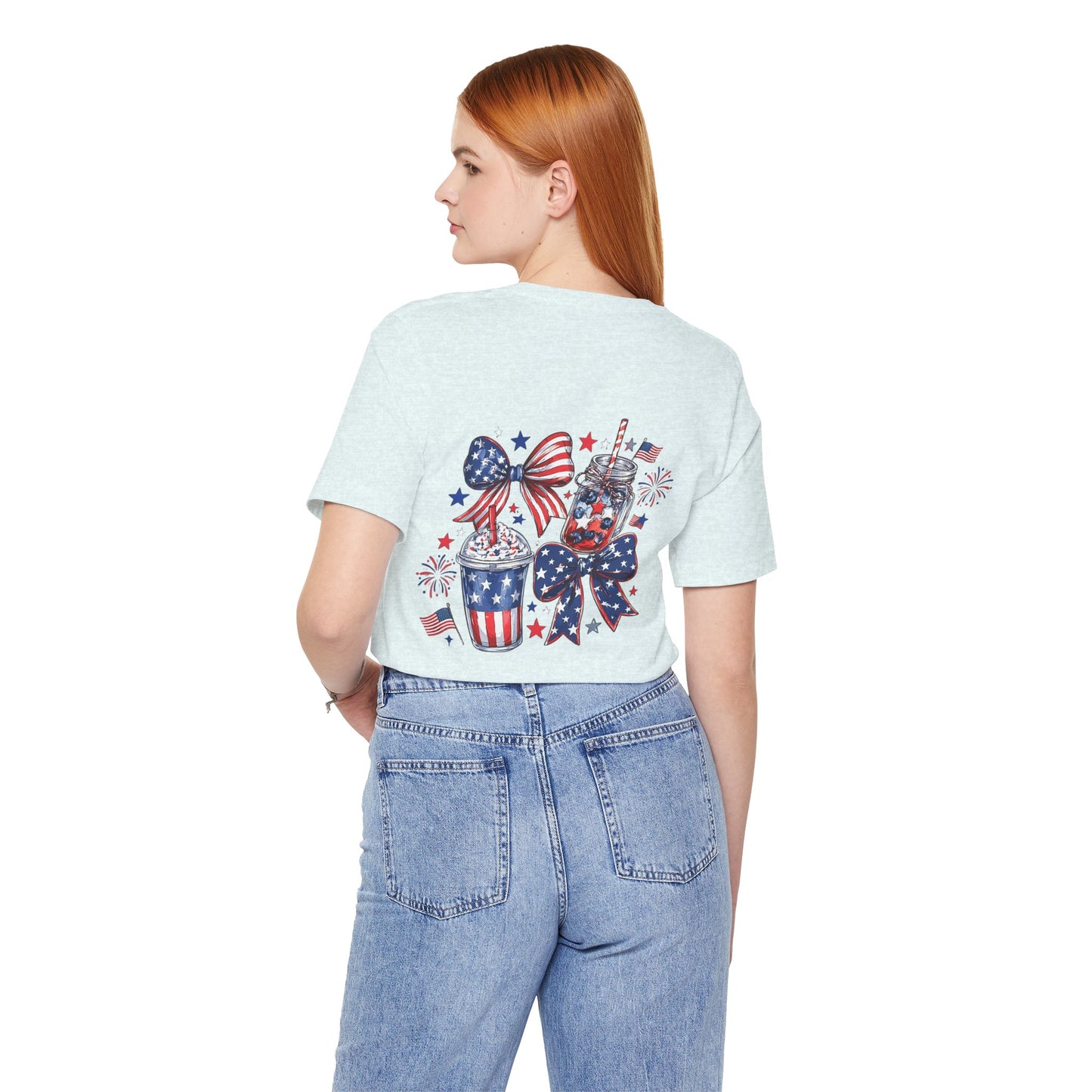 Patriotic Mason Jars Tee — USA Flag Bow Fourth of July T-Shirt