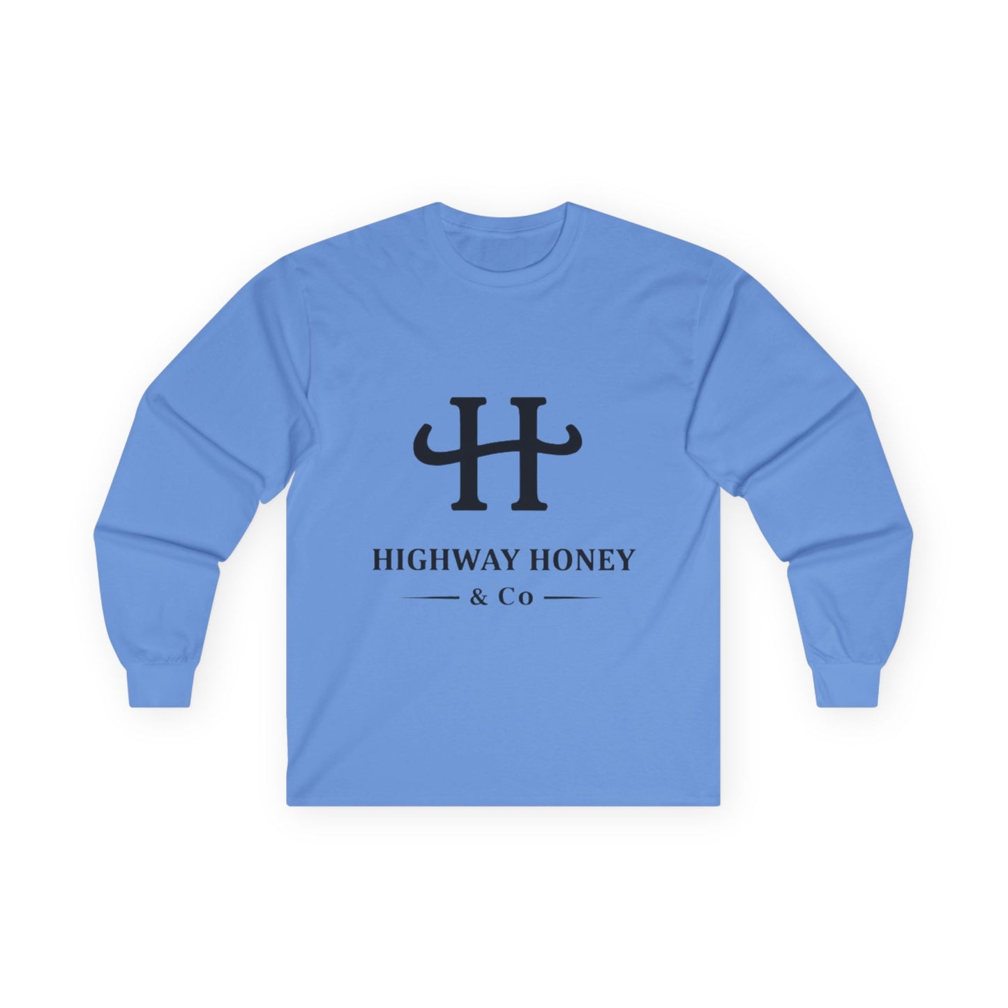 Highway Honey & Co. Logo Long Sleeve Tee — Minimalist White Cotton Shirt