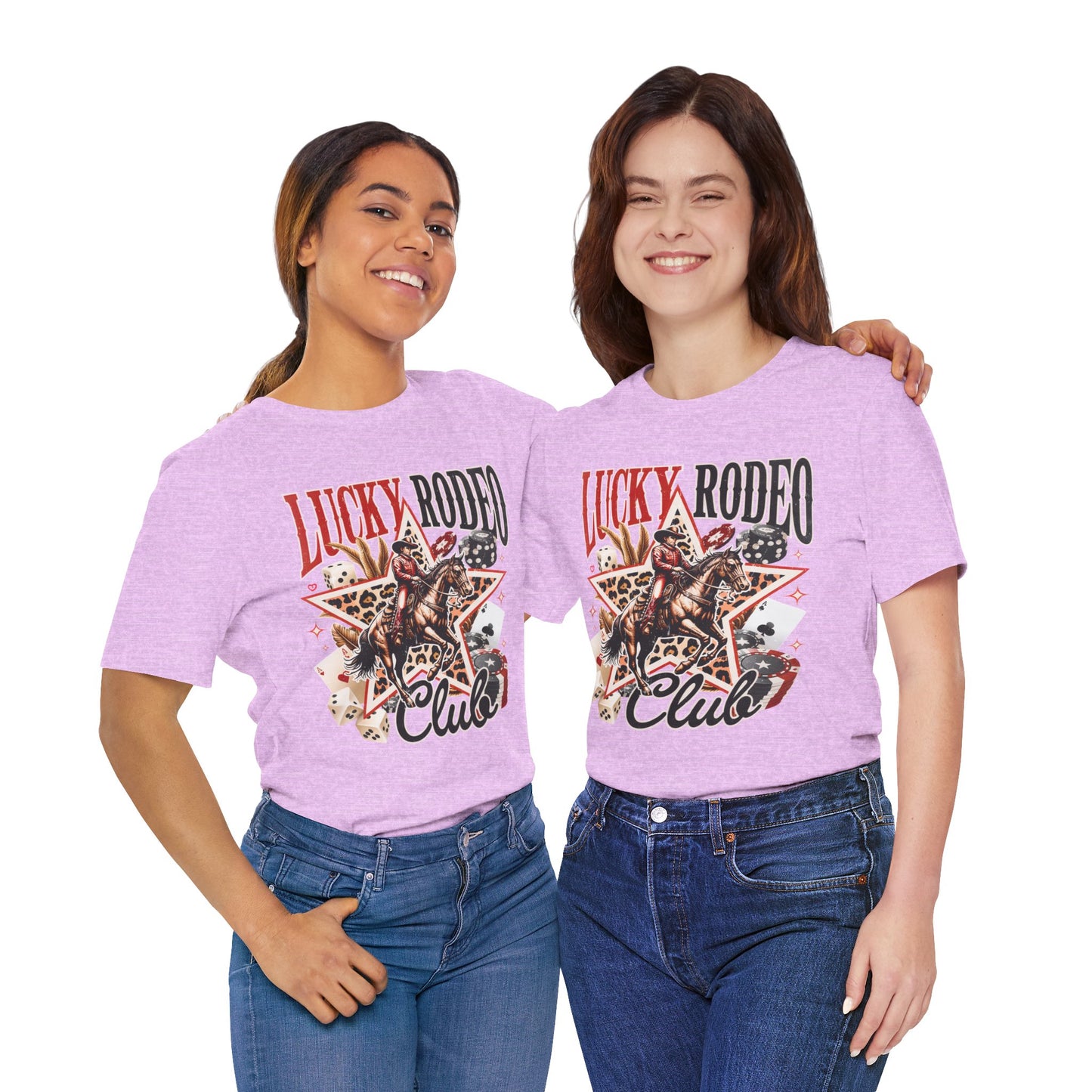 Lucky Rodeo Club Tee — Western Cowgirl Graphic T-Shirt
