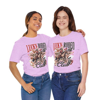 Lucky Rodeo Club Tee — Western Cowgirl Graphic T-Shirt