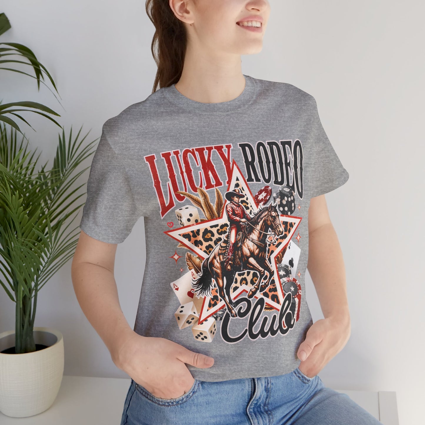 Lucky Rodeo Club Tee — Western Cowgirl Graphic T-Shirt