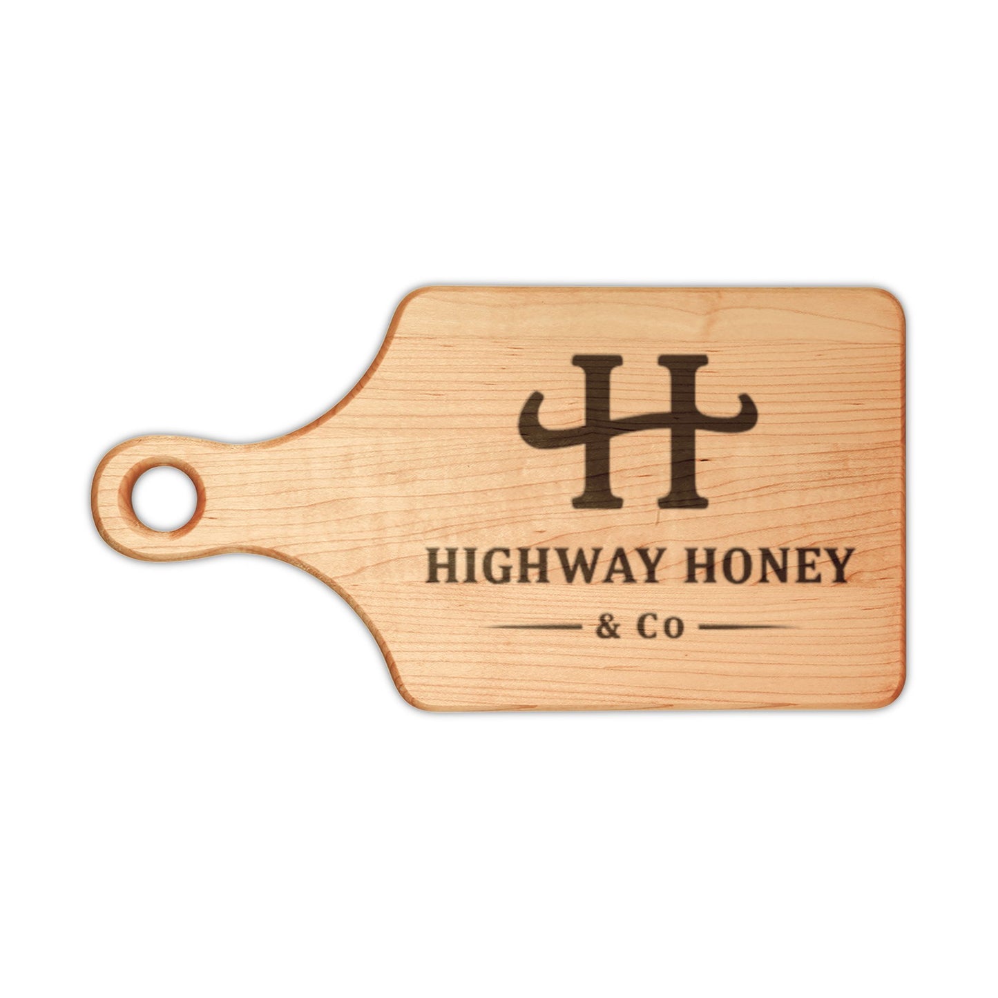 Engraved Hardwood Cutting Board — 'Highway Honey & Co.' Logo