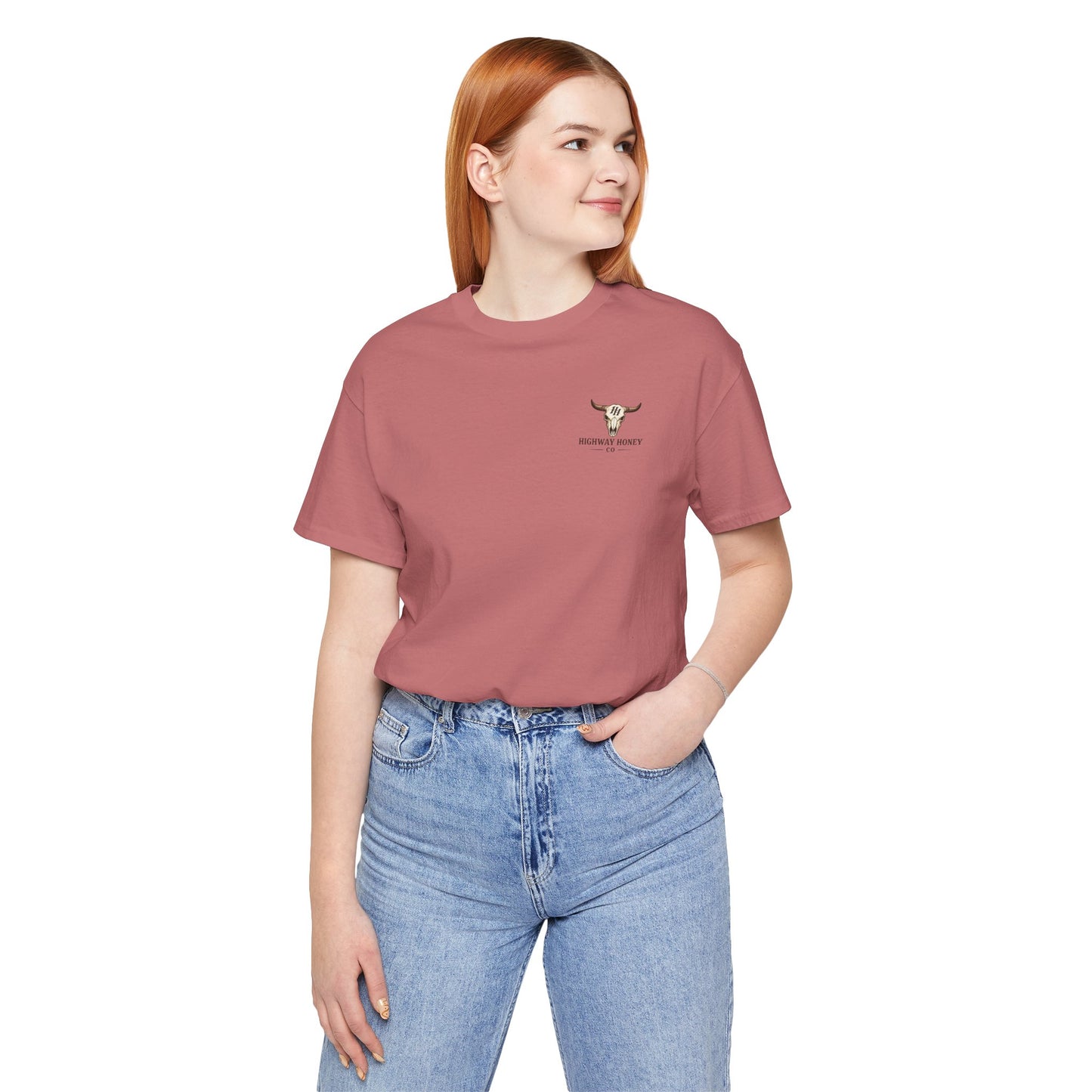 Country Mama T-Shirt — Floral Longhorn Skull Western Tee