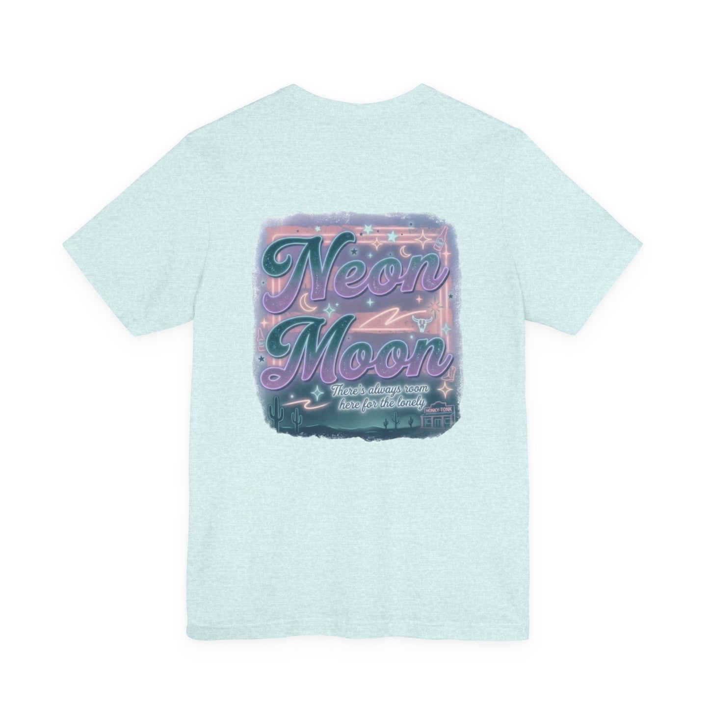 Neon Moon T‑Shirt — Retro Vaporwave Night Sky Graphic Tee