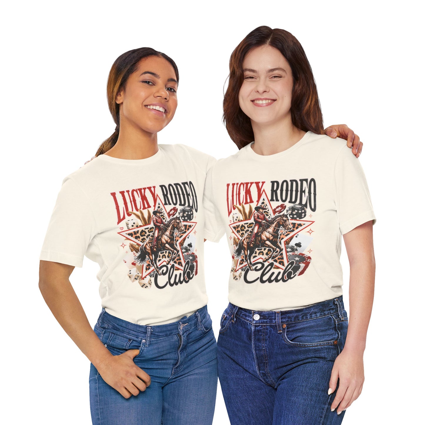 Lucky Rodeo Club Tee — Western Cowgirl Graphic T-Shirt