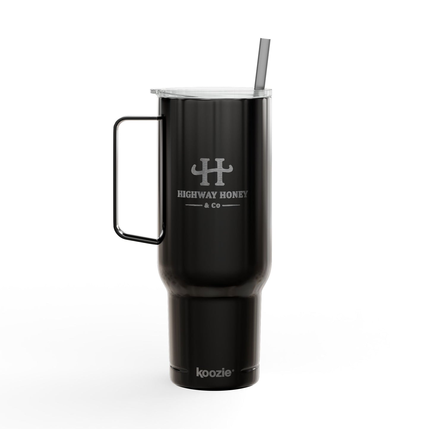 Engraved 40oz Insulated Tumbler with Handle & Lid — Custom Monogram Drinkware